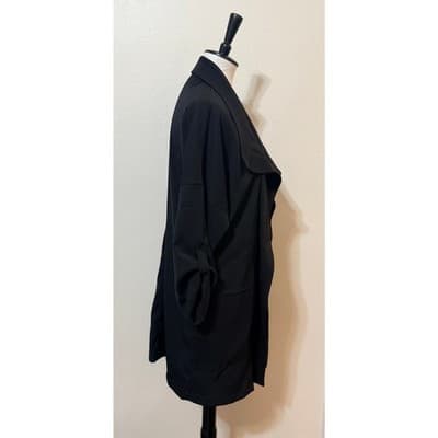 Max Studio Black Drape Front Collard Jacket Women’s Medium - Thumbnail 4
