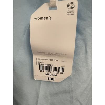 Stylus Baby Blue Short Sleeve Top Lightweight Stretch Casual Blouse Size - Thumbnail 6