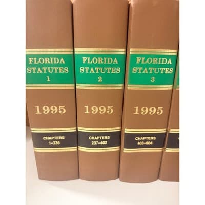 Florida Statutes 1995 Complete Set w/ 1996 Supplements – Hardcover Law Books - Thumbnail 2