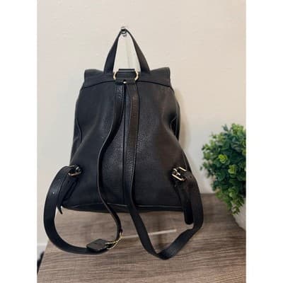 Coach Black Pebbled Leather Backpack Mini (F37410) Turnlock Gold Hardware - Thumbnail 3