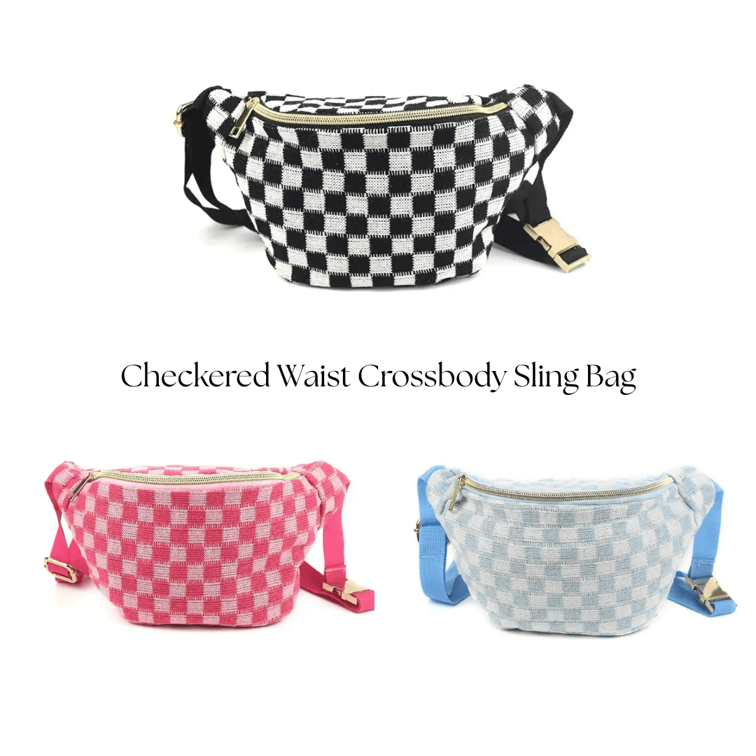 Checkered Waist Crossbody Sling Bag - Multiple Colors - Thumbnail 2
