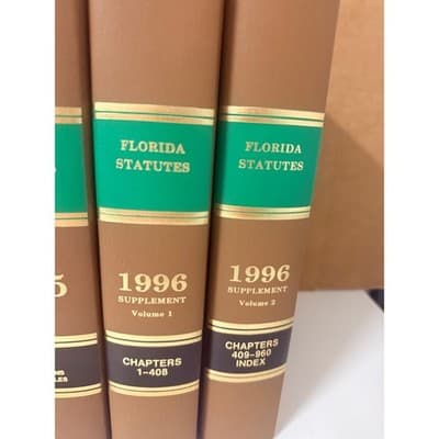 Florida Statutes 1995 Complete Set w/ 1996 Supplements – Hardcover Law Books - Thumbnail 4