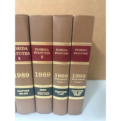 Florida Statutes 1989 Set w/ 1990 Supplements Vol 1 & 2 – Volume 1-3, 5 - Thumbnail 3