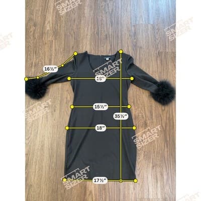 Tommy Hilfiger Black Shift Dress Faux Fur Sleeve Trim Chic Mini Dress Size 8 - Thumbnail 8