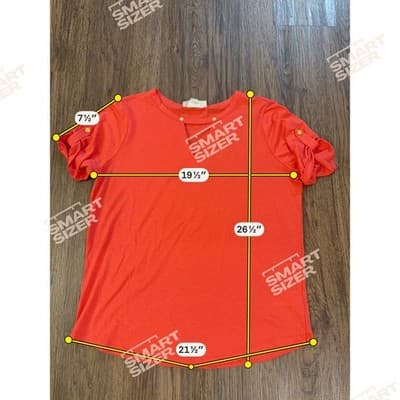 Michael Kors Coral Top Gold Detail Keyhole Neck Short Sleeve Blouse Size Large - Thumbnail 6