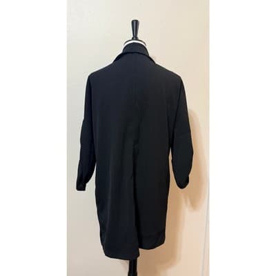 Max Studio Black Drape Front Collard Jacket Women’s Medium - Thumbnail 3