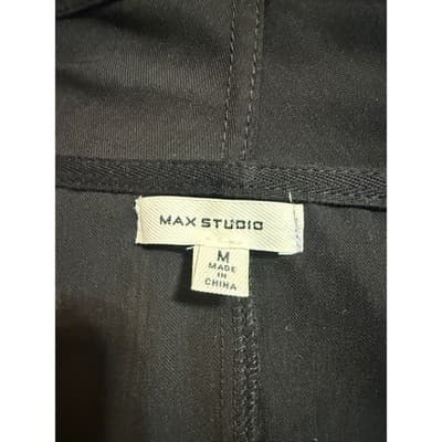 Max Studio Black Drape Front Collard Jacket Women’s Medium - Thumbnail 5