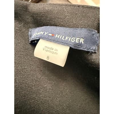 Tommy Hilfiger Black Shift Dress Faux Fur Sleeve Trim Chic Mini Dress Size 8 - Thumbnail 7