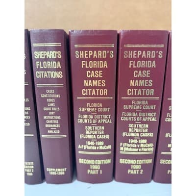 Shepard’s Florida Citations & Case Names Set 1986–1990 Law Books - Thumbnail 3