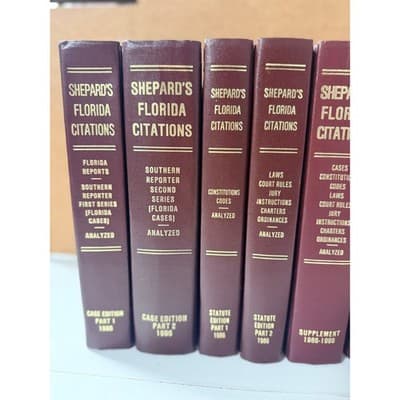 Shepard’s Florida Citations & Case Names Set 1986–1990 Law Books - Thumbnail 2