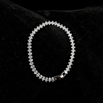 Stunning 8" Moissanite Tennis Bracelet 925 Sterling Silver with GRA - New - Thumbnail 3
