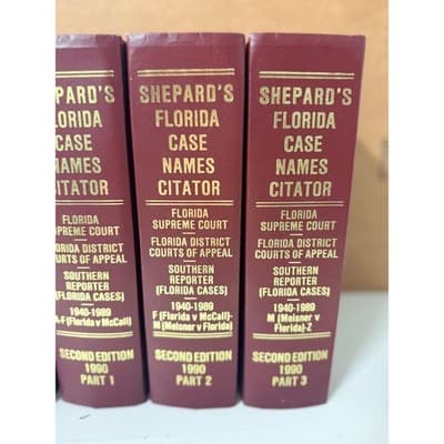 Shepard’s Florida Citations & Case Names Set 1986–1990 Law Books - Thumbnail 4