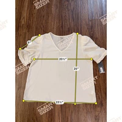 Worthington Ivory Blouse L V-Neck Ruffle Sleeve Flowy Work Top Size Large - Thumbnail 7