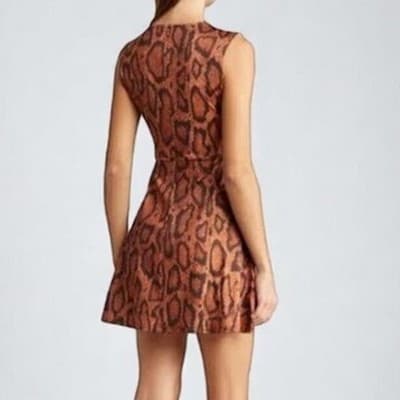 WeWoreWhat Snake Animal Print Muscle Tank Mini Dress Orange Brown Size Med NWT - Thumbnail 2