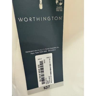 Worthington Ivory Blouse L V-Neck Ruffle Sleeve Flowy Work Top Size Large - Thumbnail 6