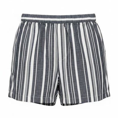 Ellen Tracy Linen Striped Shorts Gray White Pull On Size Medium NWT - Thumbnail 2