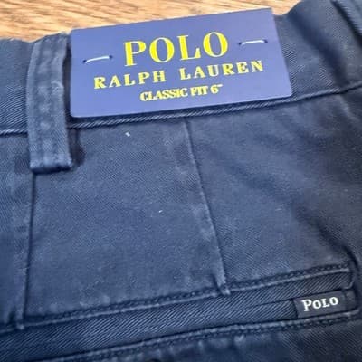 (2 pair) Polo Ralph Lauren Chino Shorts Bundle Navy Khaki Classic Fit 6" Size 42 - Thumbnail 4