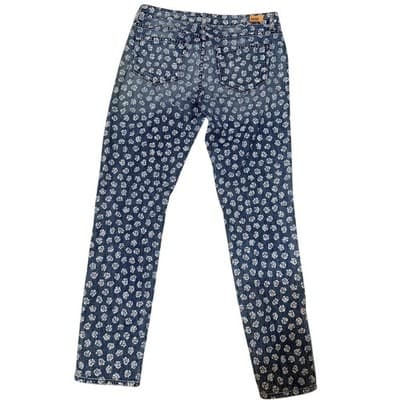 Paige Skyline Ankle Peg Jeans Blue Floral Print Skinny Denim Size 28 - Thumbnail 3