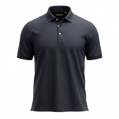 Cubavera Solid Textured Polo Black Men's Size Large - Image 1
