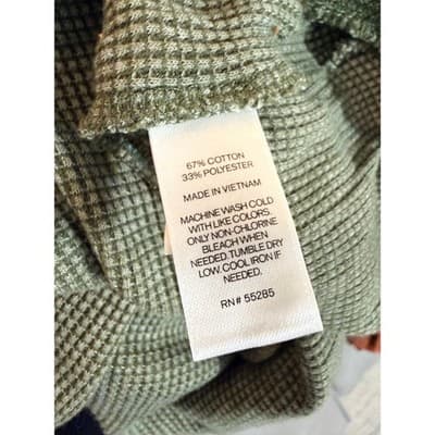 Express Waffle Knit Hooded Pullover Olive Green Long Sleeve Hoodie M - Thumbnail 7