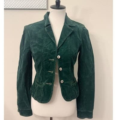 Sanctuary Corduroy Blazer Jacket Green Fitted Stretch Women’s XS from Spiderman - Image 1