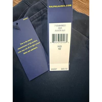 (2 pair) Polo Ralph Lauren Chino Shorts Bundle Navy Khaki Classic Fit 6" Size 42 - Thumbnail 5
