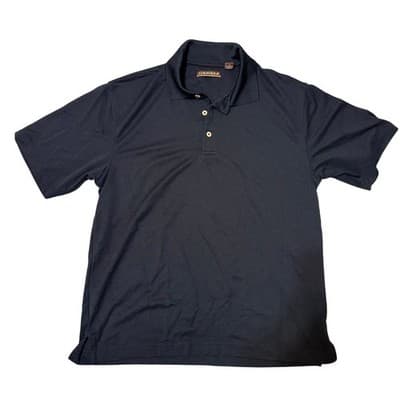 Cubavera Solid Textured Polo Black Men's Size Large - Thumbnail 2