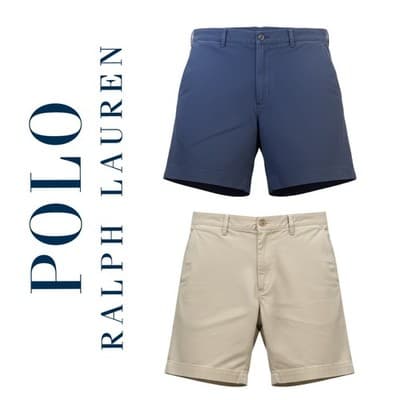 (2 pair) Polo Ralph Lauren Chino Shorts Bundle Navy Khaki Classic Fit 6" Size 42 - Image 1