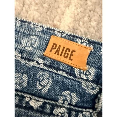 Paige Skyline Ankle Peg Jeans Blue Floral Print Skinny Denim Size 28 - Thumbnail 4