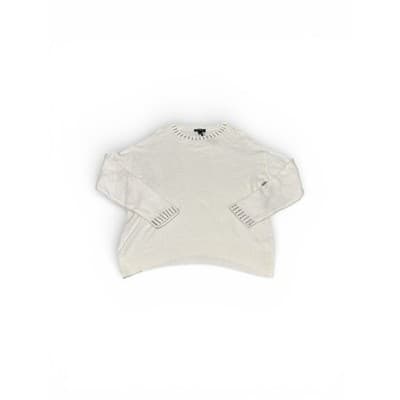 Express Rhinestone Embellished Sweater Ivory Crewneck Pullover Size M NWT - Thumbnail 3