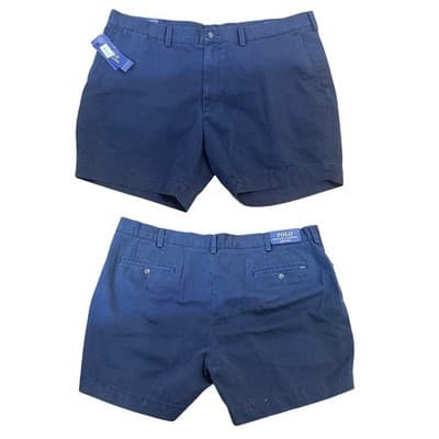 (2 pair) Polo Ralph Lauren Chino Shorts Bundle Navy Khaki Classic Fit 6" Size 42 - Thumbnail 3