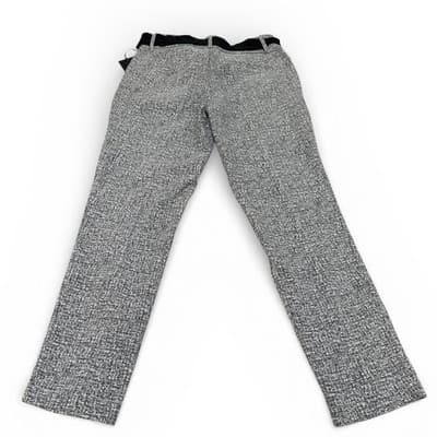 Jules & Leopold Pull On Slim Leg Ankle Pants Belted Black White Tweed Medium NWT - Thumbnail 3