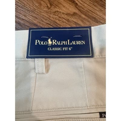 Polo Ralph Lauren Chino Shorts Khaki Classic Fit 6" Size 42 - NWT - Thumbnail 3