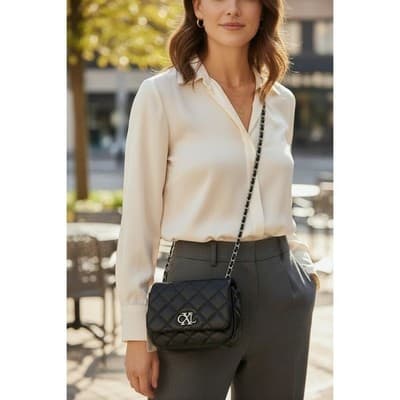 Christian Lacroix CXL Valo Quilted Chain Shoulder Bag Black NWT - Image 1