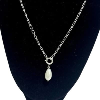 10 Pcs Pomina Silver & Pearl Jewelry Bundle – Necklaces, Earrings, Bracelets - Thumbnail 7