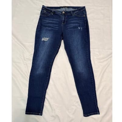 VBB Royalty For Me Skinny Jeans Women 16W Dark Wash Stretch High Rise Denim - Image 1
