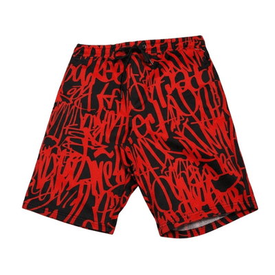 Small Fresh Prince of Bel-Air Red Black Graffiti Streetwear Men’s Shorts NWT - Image 1