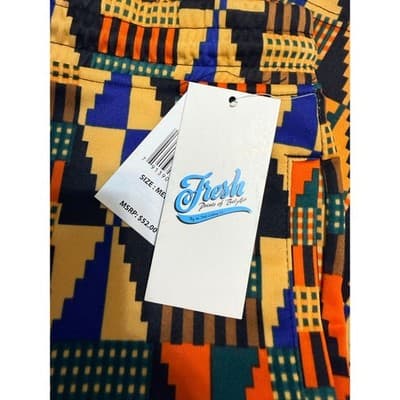 Medium Fresh Prince Bel-Air Kente Print Shorts Men’s Bold Streetwear NWT - Thumbnail 3