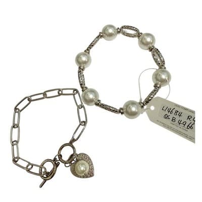 10 Pcs Pomina Silver & Pearl Jewelry Bundle – Necklaces, Earrings, Bracelets - Thumbnail 5