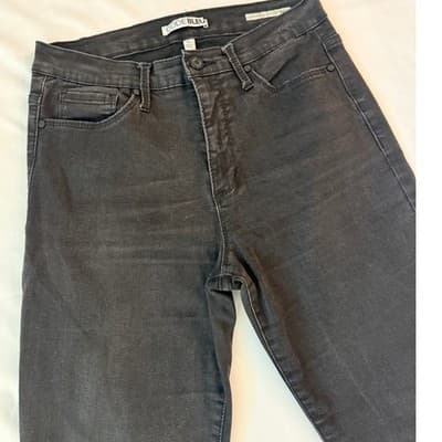 Code Bleu Faded Black Skinny Jeans Women Size 12 High Rise Vintage Look - Image 1