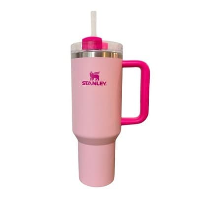 Stanley 40oz Flamingo Pink Tumbler Stainless Steel H2.0 FlowState Quencher - Image 1