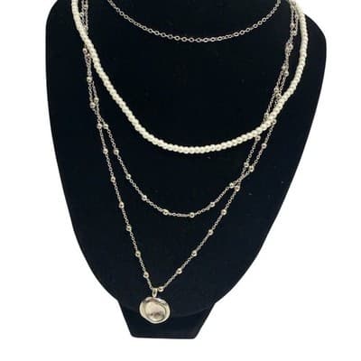 10 Pcs Pomina Silver & Pearl Jewelry Bundle – Necklaces, Earrings, Bracelets - Thumbnail 6