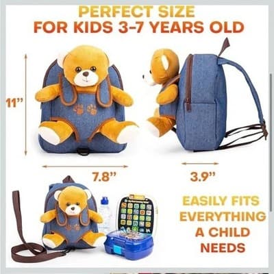 Bag&Carry Cute Teddy Bear Backpack - Toddler Kids Gifts Toys - Thumbnail 3