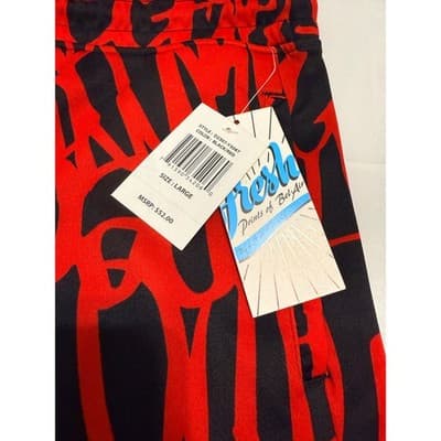 Large Fresh Prince of Bel-Air Red Black Graffiti Streetwear Men’s Shorts NWT - Thumbnail 3