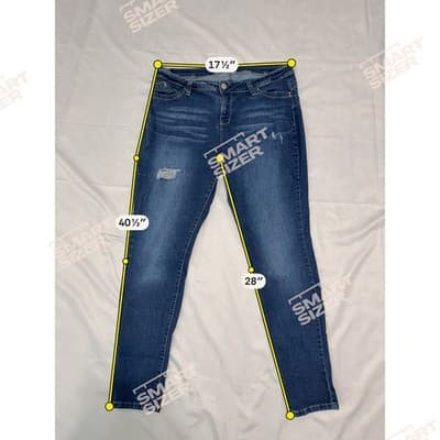 VBB Royalty For Me Skinny Jeans Women 16W Dark Wash Stretch High Rise Denim - Thumbnail 5