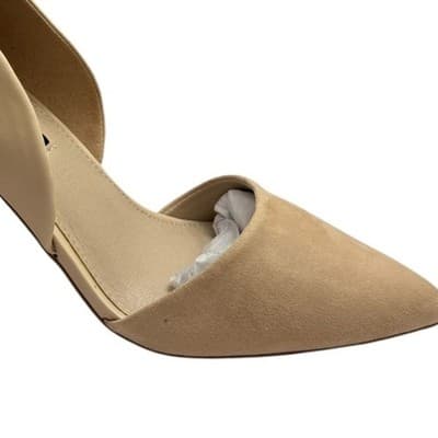 French Connection Nude D'Orsay Pumps Suede Patent Leather Heels NWT 10 - Thumbnail 5