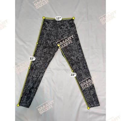 Puma Floral Print Leggings Women Size S Gray Black High Rise Workout Yoga Pants - Thumbnail 4