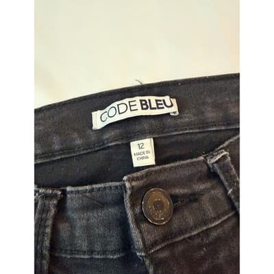 Code Bleu Faded Black Skinny Jeans Women Size 12 High Rise Vintage Look - Thumbnail 4
