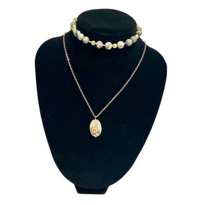 Pomina Picasso Jasper Stones Bracelet & Pendant Necklace Set - Thumbnail 2