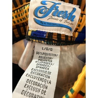 Large Fresh Prince Bel-Air Kente Print Shorts Men’s Bold Streetwear NWT - Thumbnail 4